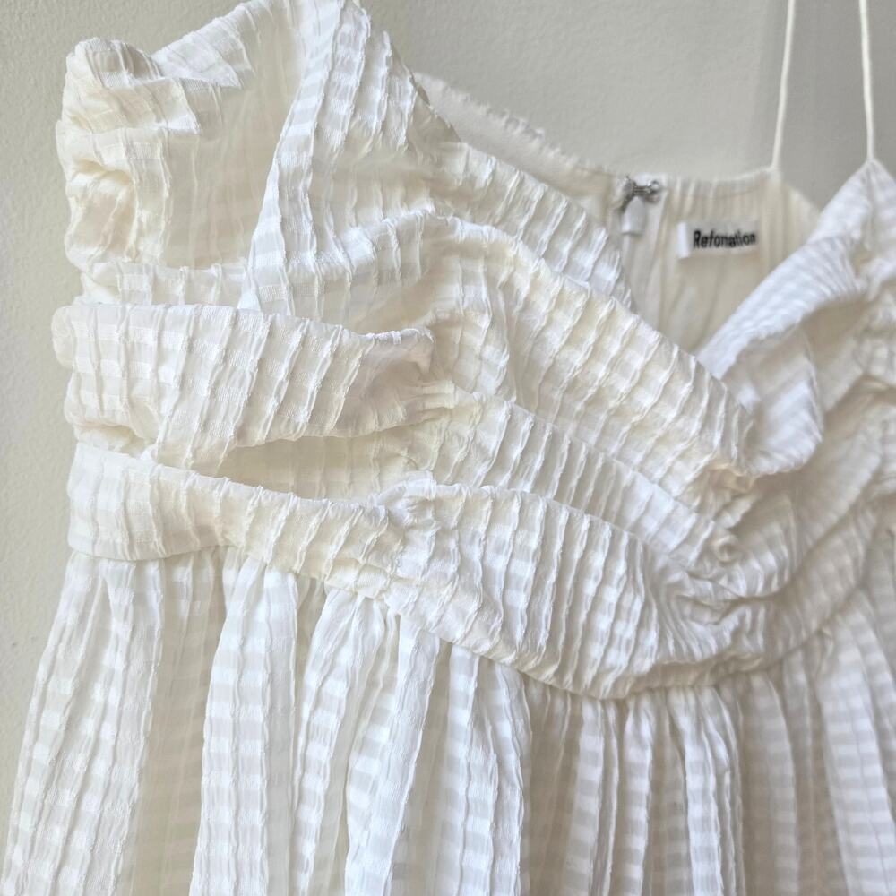 Reformation Catarina White Mini Babydoll Tent Summer Dress Womens Large XL EUC - Picture 7 of 12